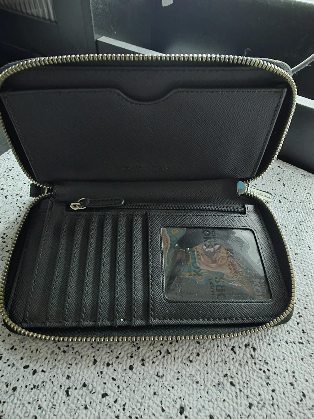 Michael Kors Black Pebbled Leather Wallet